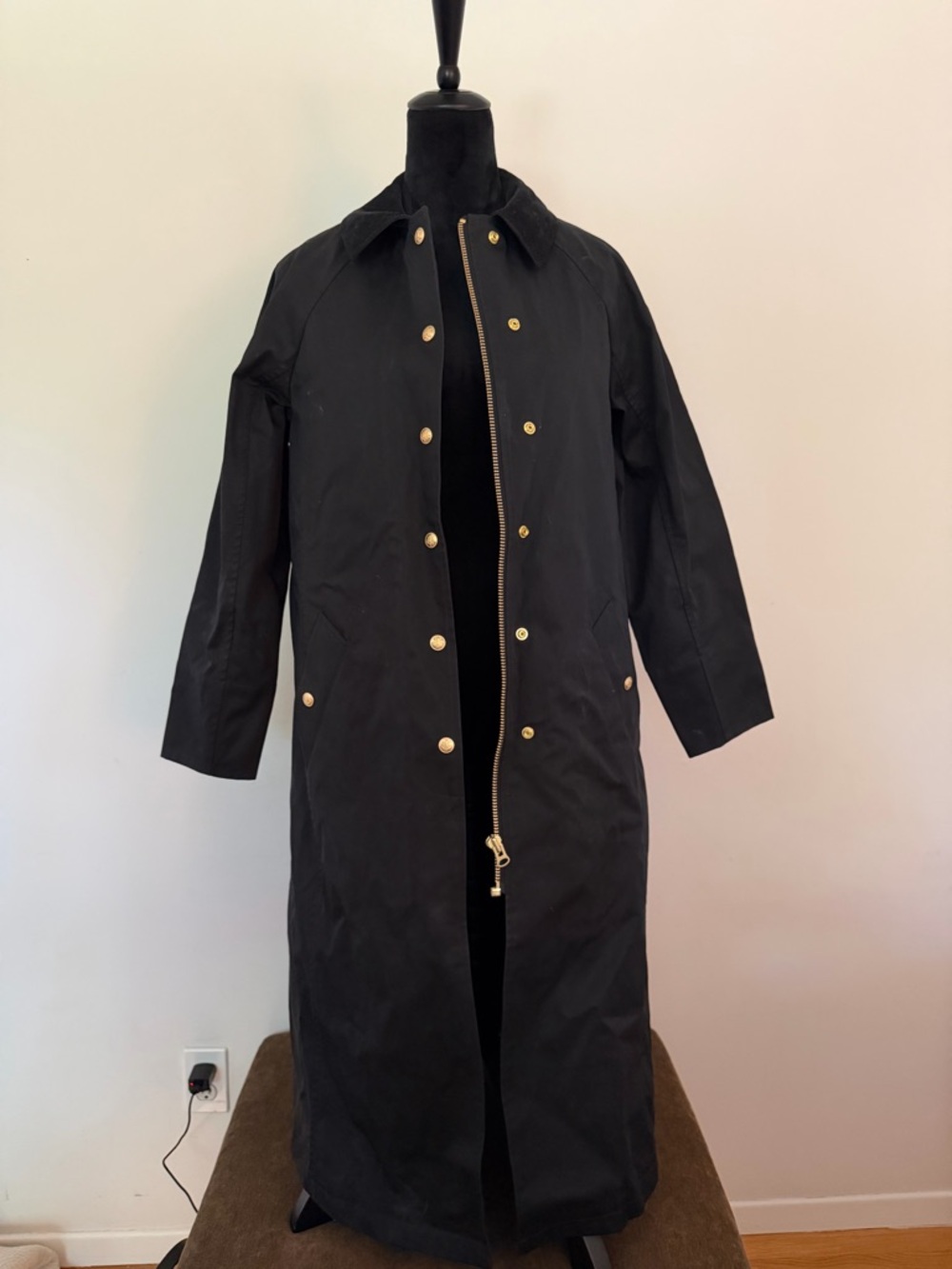 J. Crew Black Trench Coat